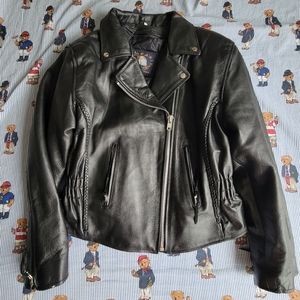 Sofari leather biker jacket mens xlarge black motorcycle